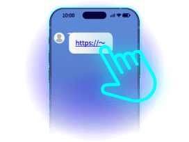 スマートフォンのURLを押すイメージ